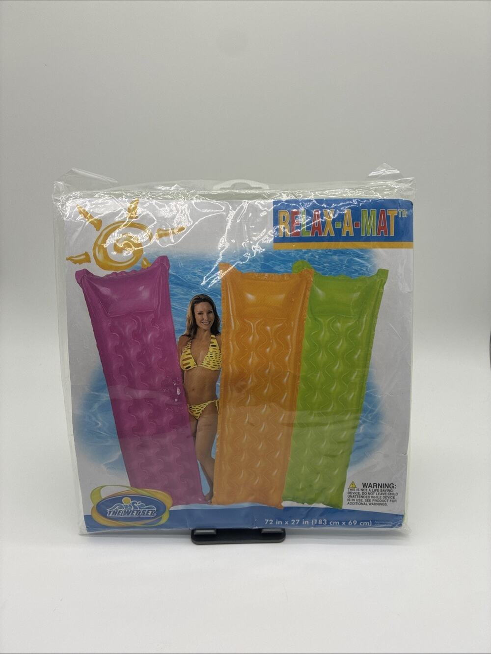 INTEX The Wet Set Swim Pool Air Mat Float 72" x 27" Green 2008 Vintage SEALED